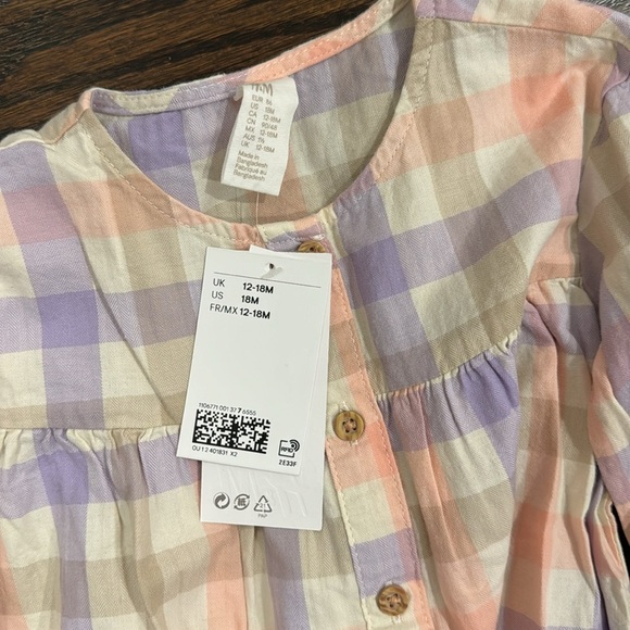 H&M Girl shirt bundle Pink Ruffle and Plaid Button-Up Shirt - Picture 8 of 8